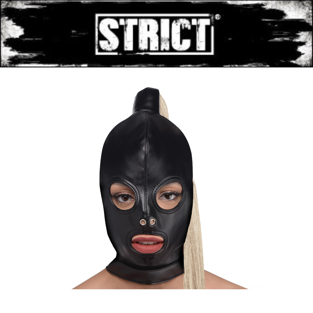 Blonde Ponytail Bondage Hood