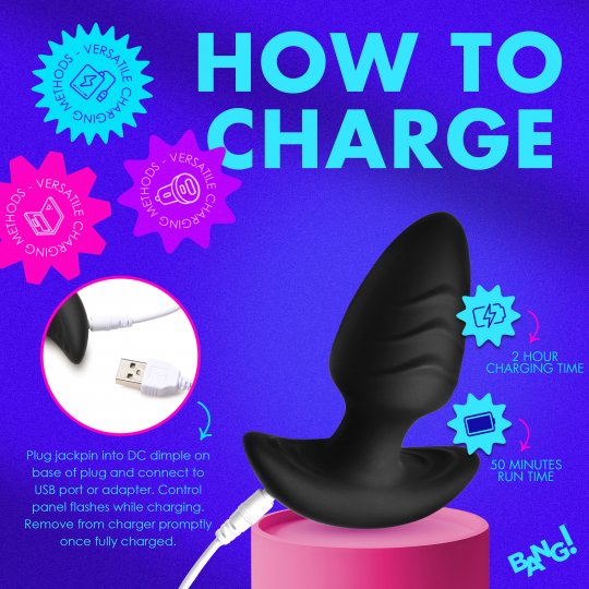 Rotating & Vibrating Silicone Butt Plug