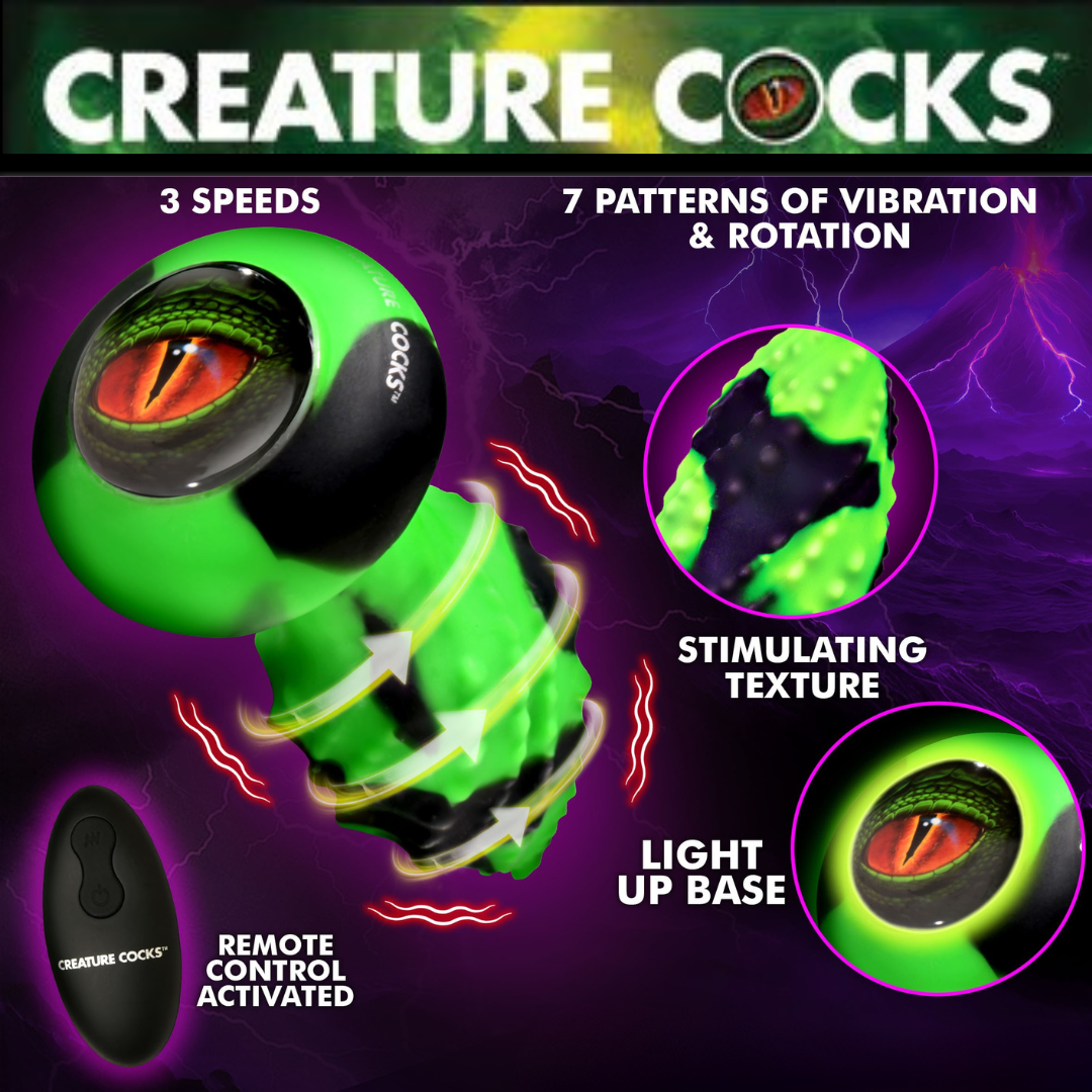 Eye Of The Spawn Vibrating & Squirming Silicone Butt Plug