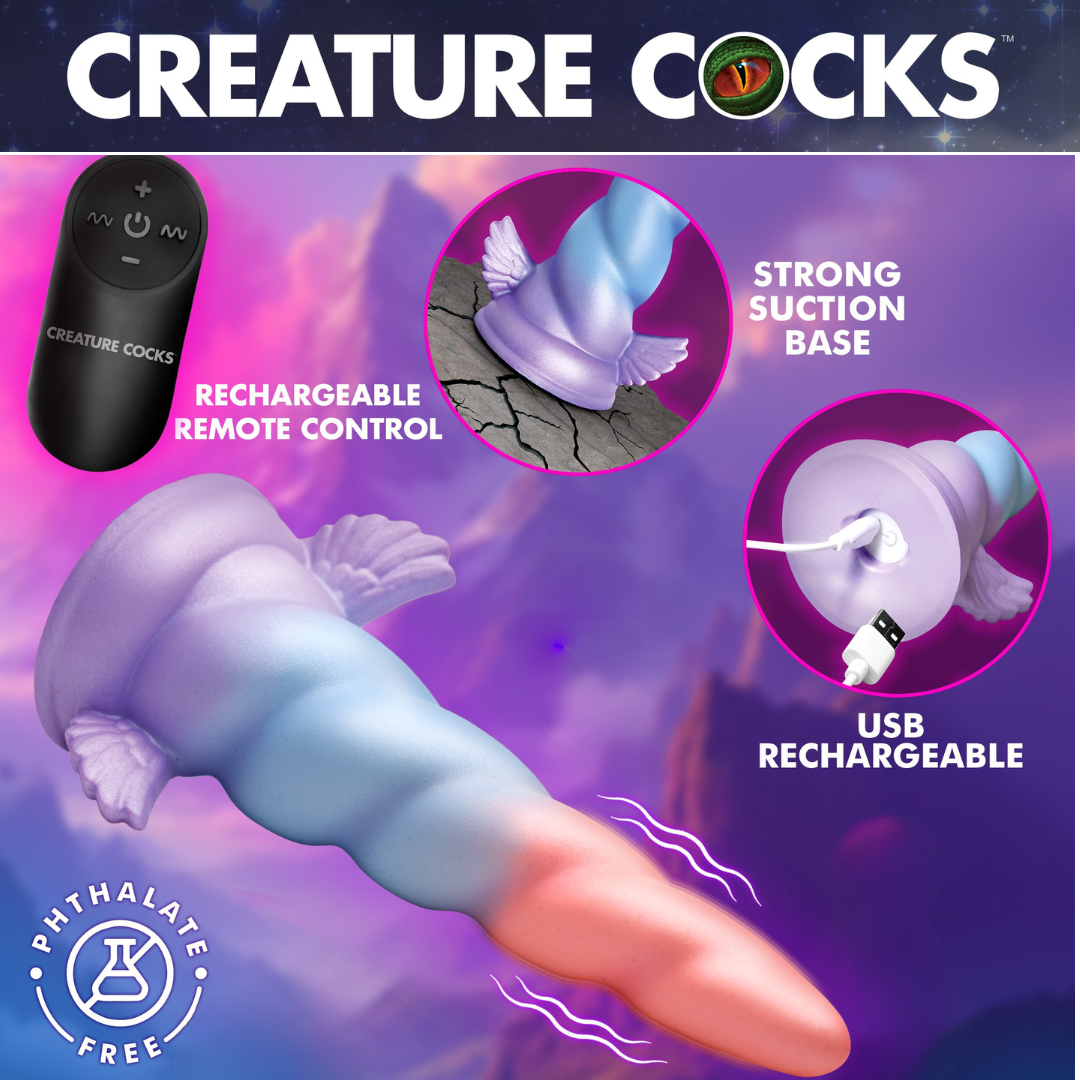 Deluxe Dream Rider Vibrating Unicorn Silicone Dildo