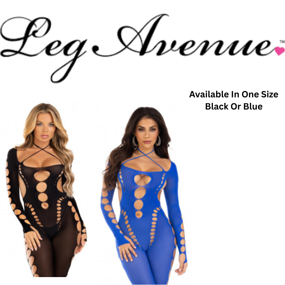 Opaque Cut Out Footless Bodystocking