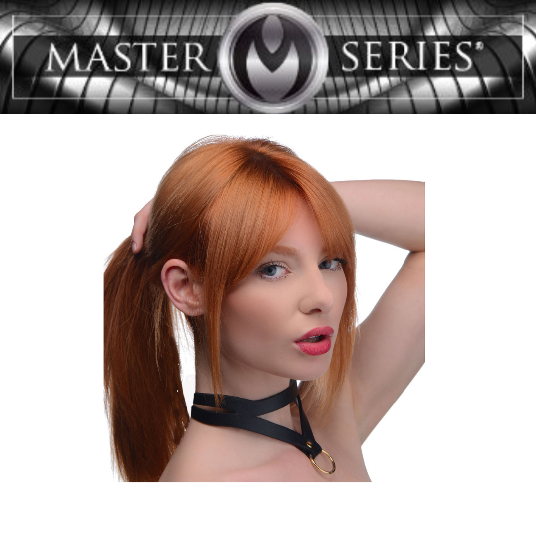 Bondage Baddie Black And Gold Collar With O-ring