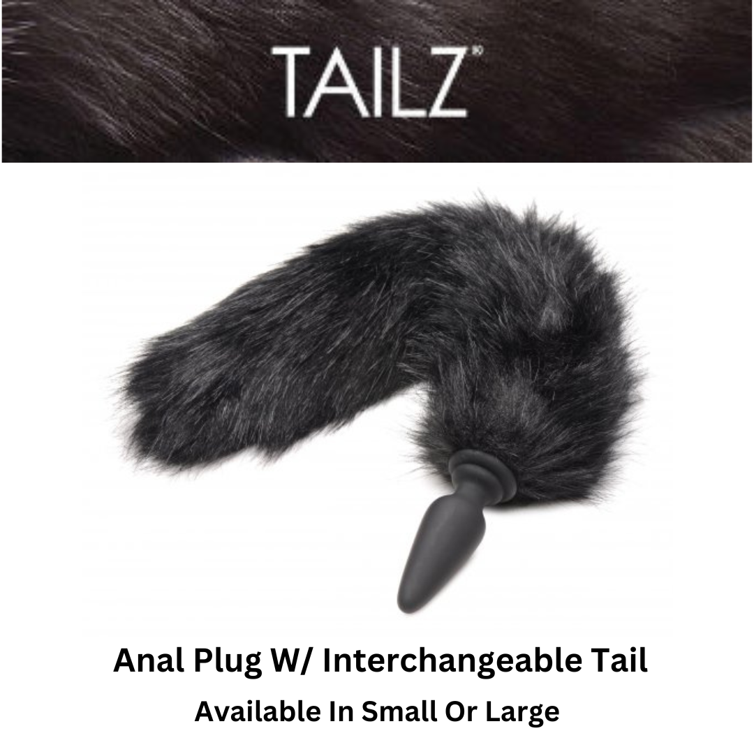 Anal Plug With Interchangeable Black Fox Tail