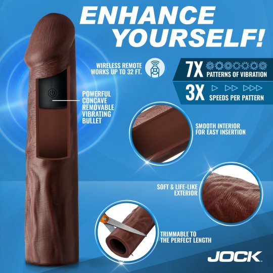 Enhancers Vibrating Penis Extension W/ Remote