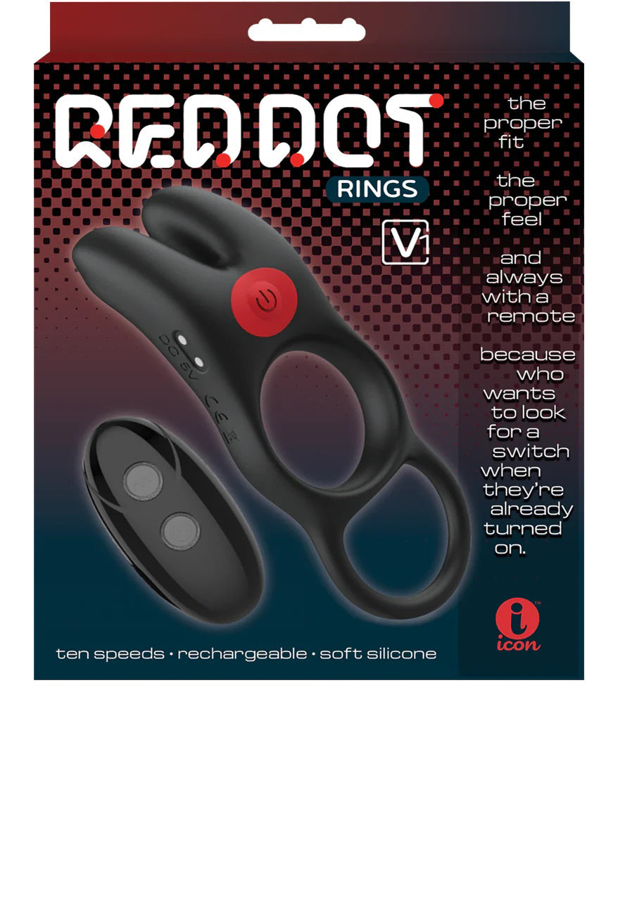 Red Dot Vibrating Cock Ring V1 With Remote