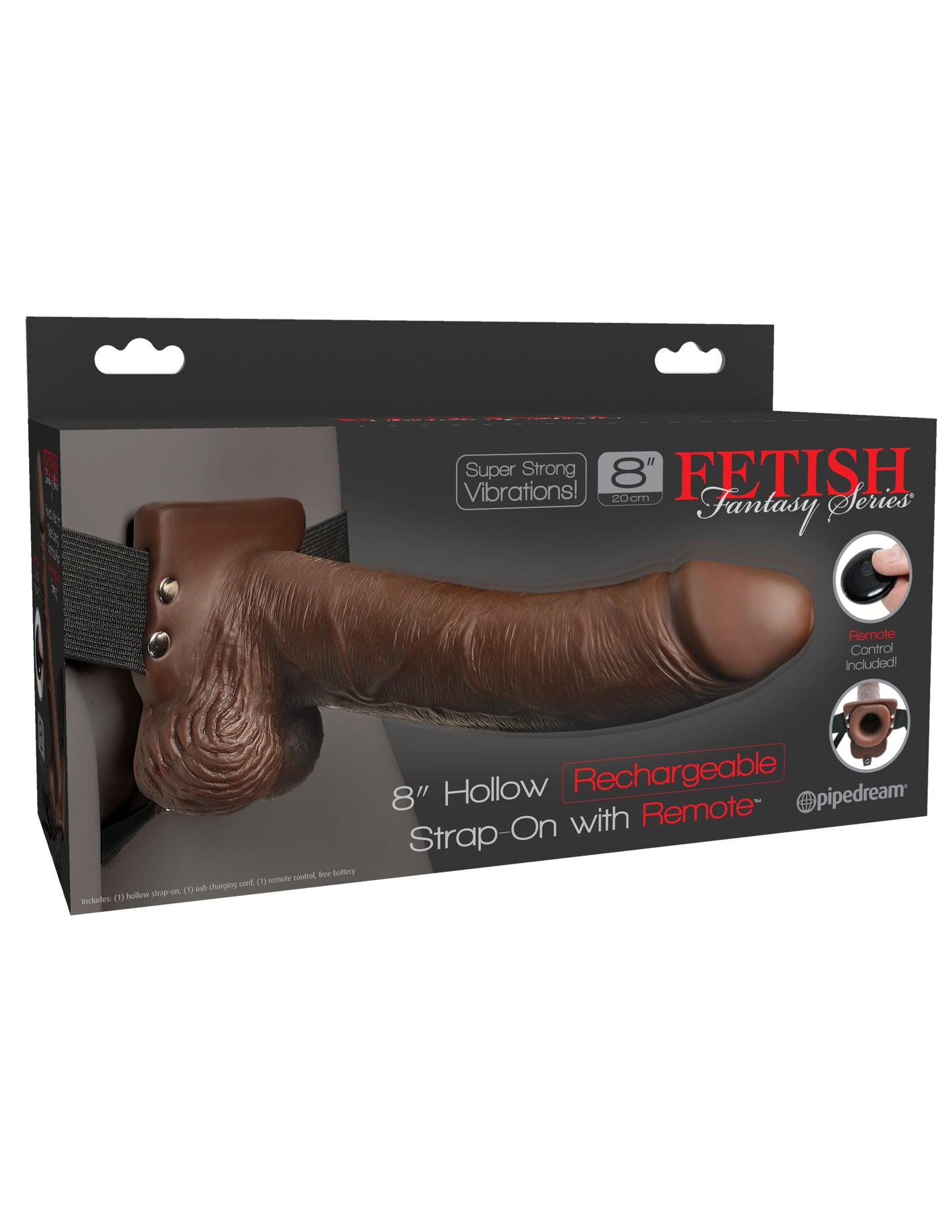 Fetish Fantasy Series 8 Inch Hollow Rechargeable Strap-on With Remote