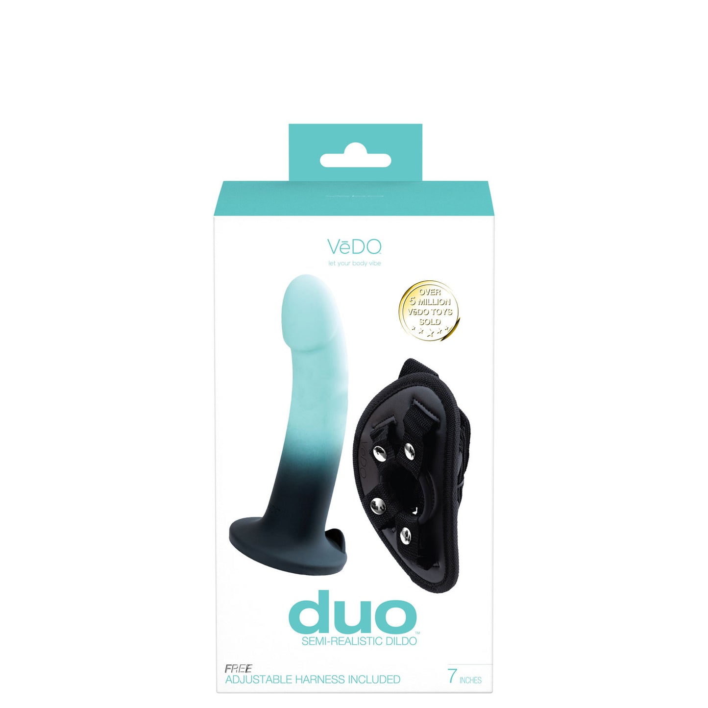 Duo Semi-Realistic Dildo With Harness