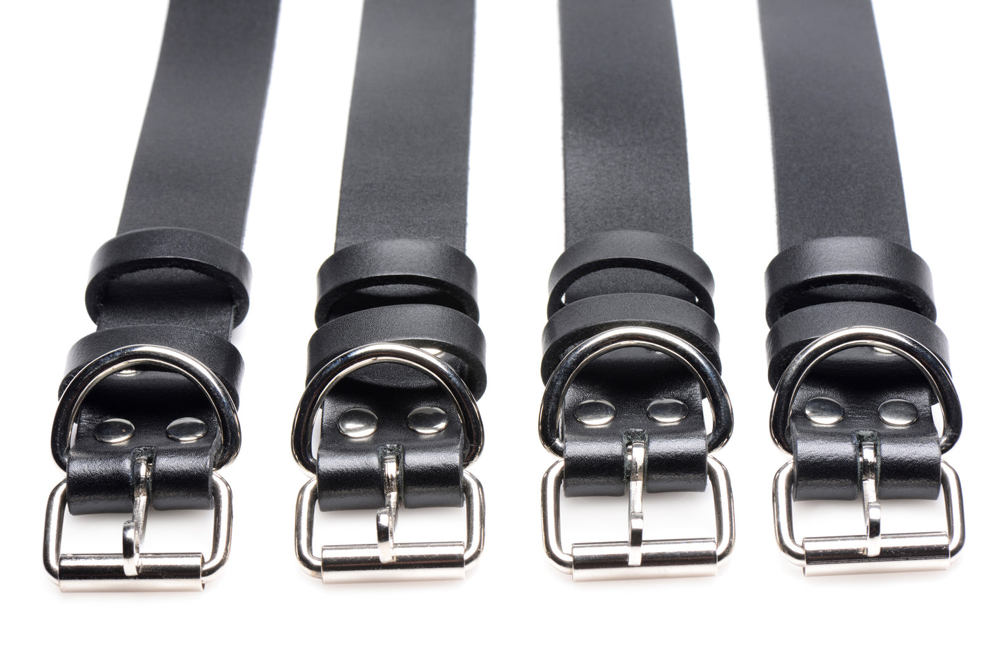 4Pk Leather Locking Bondage Straps
