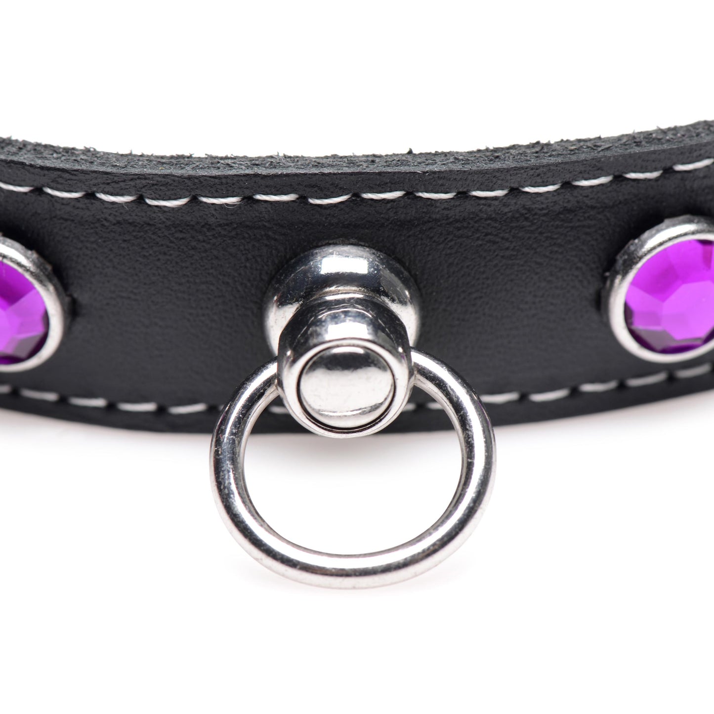 Royal Vixen Leather Choker With Rhinestones