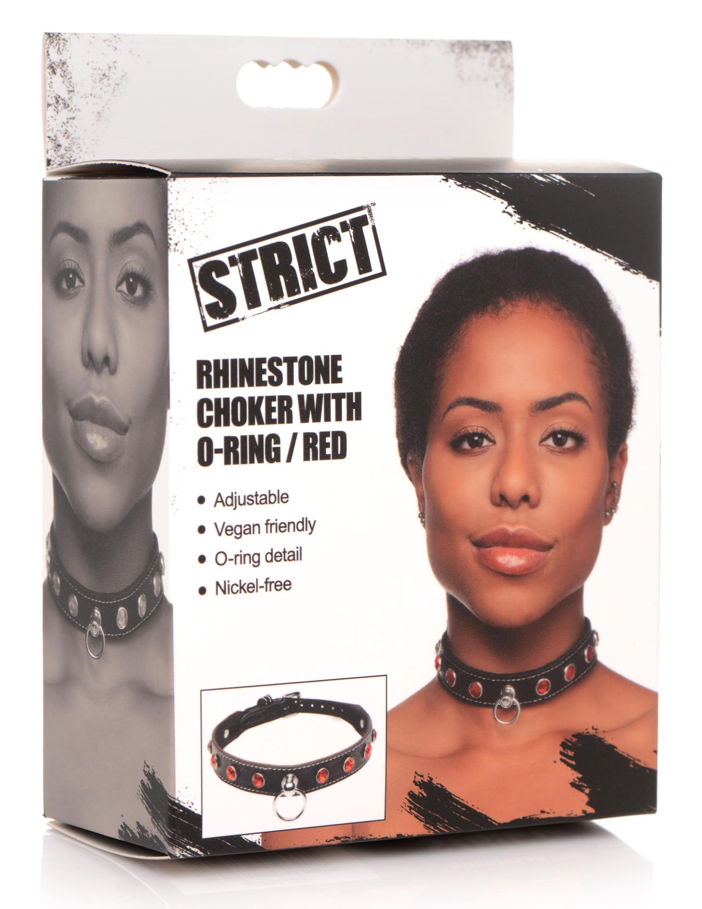 Red Rhinestone Choker With O-ring