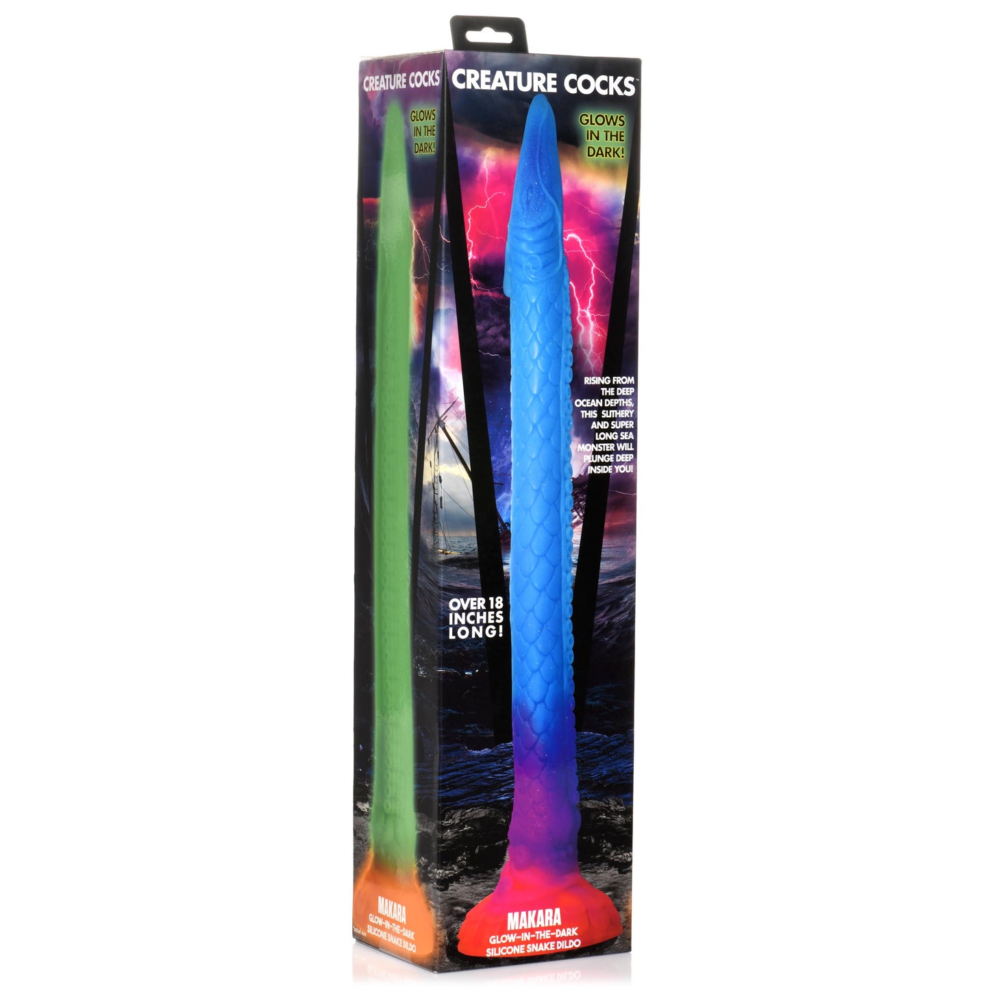 Makara Glow-in-the-dark 18 Inch Silicone Snake Dildo