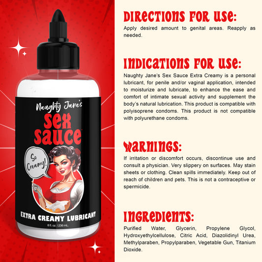 Naughty Jane's Sex Sauce Extra Creamy Water-based Lubricant