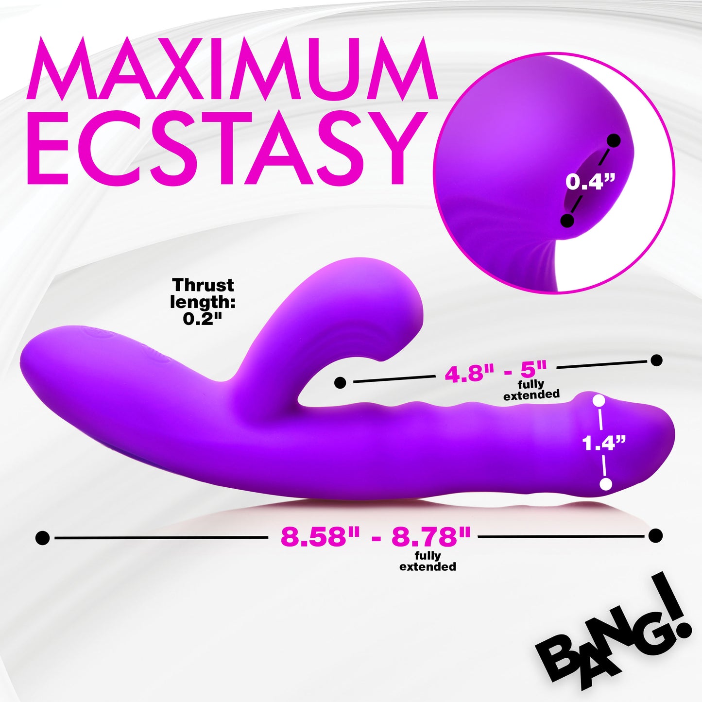 Thrusting & Sucking Silicone Rabbit Vibrator