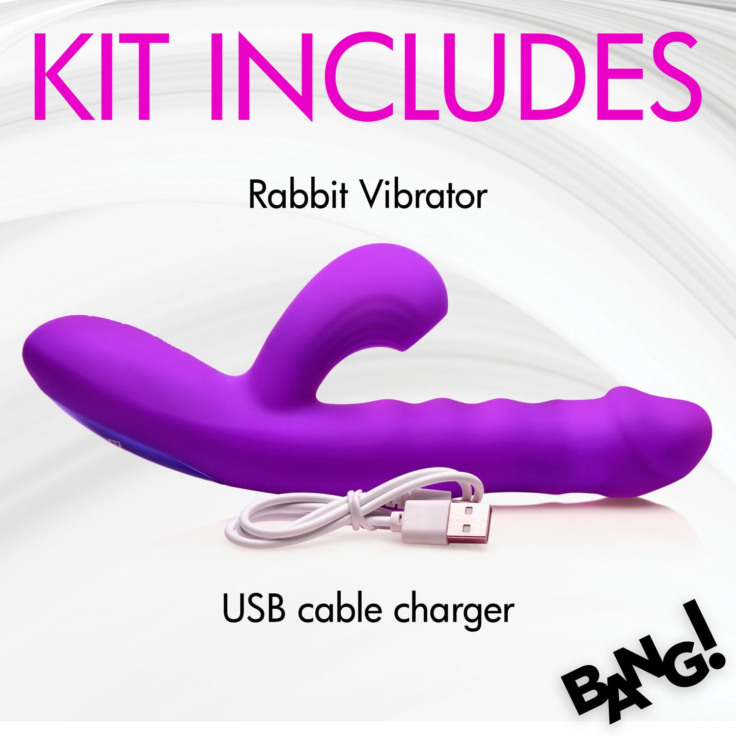 Thrusting & Sucking Silicone Rabbit Vibrator