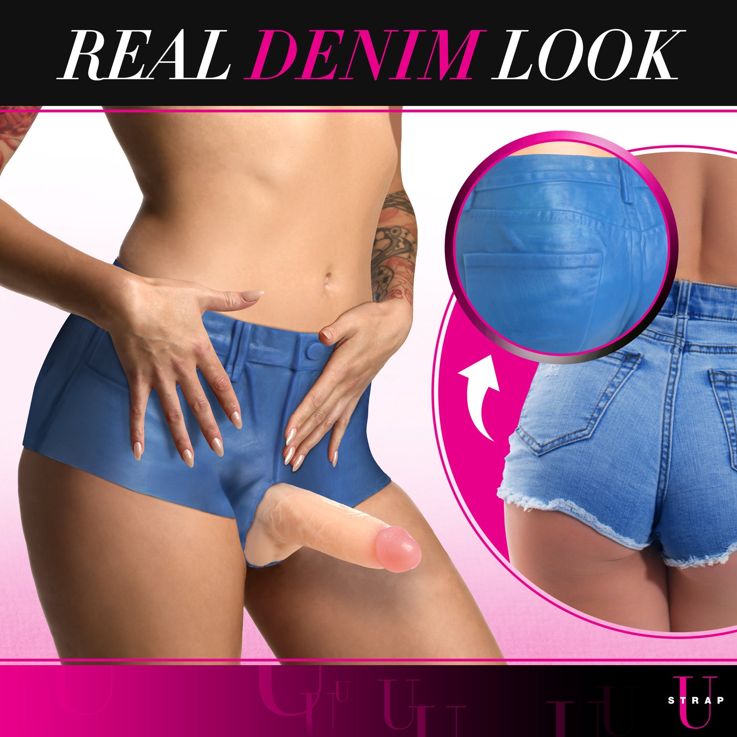 Booty Shorts 6 Inch Dildo Silicone Strap On Harness