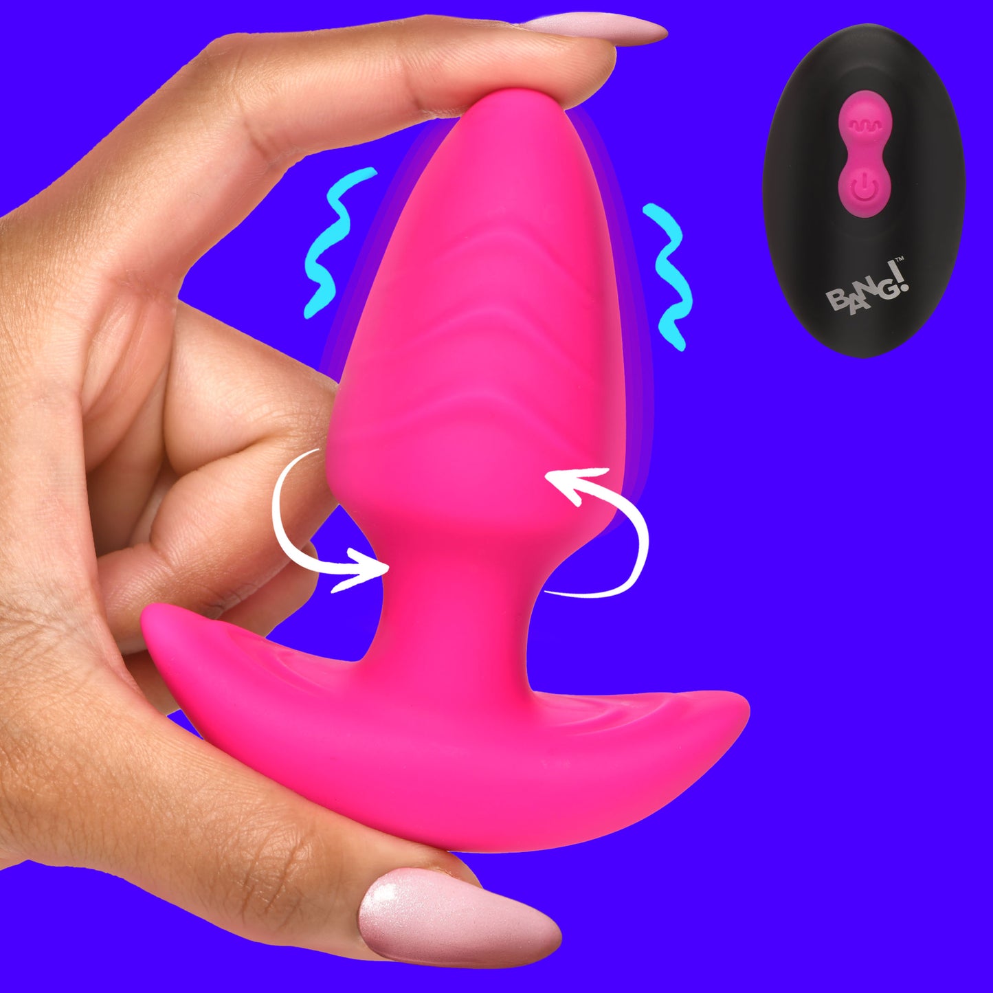 Rotating & Vibrating Silicone Butt Plug