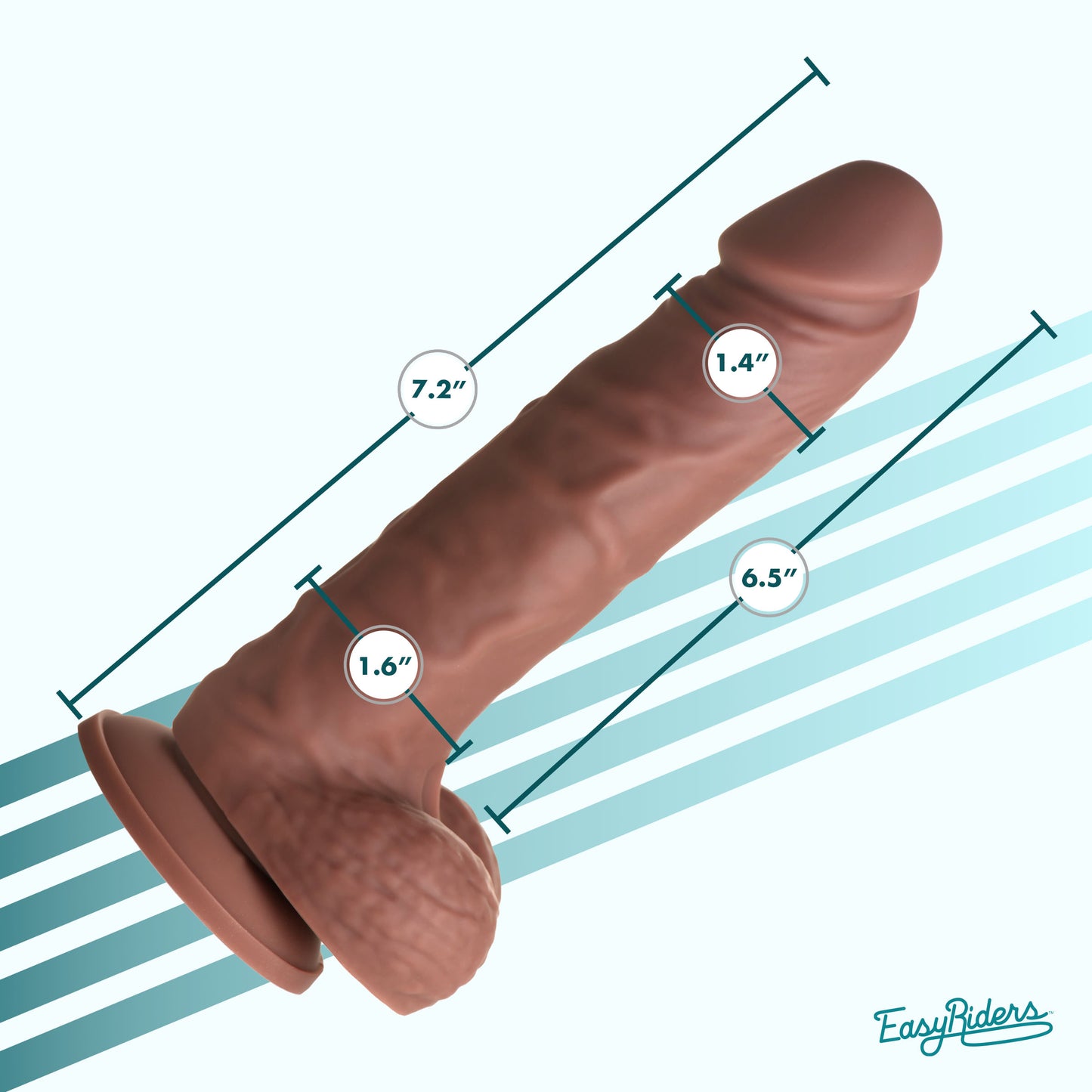 Easy Riders 7 Inch Silicone Dildo With Balls