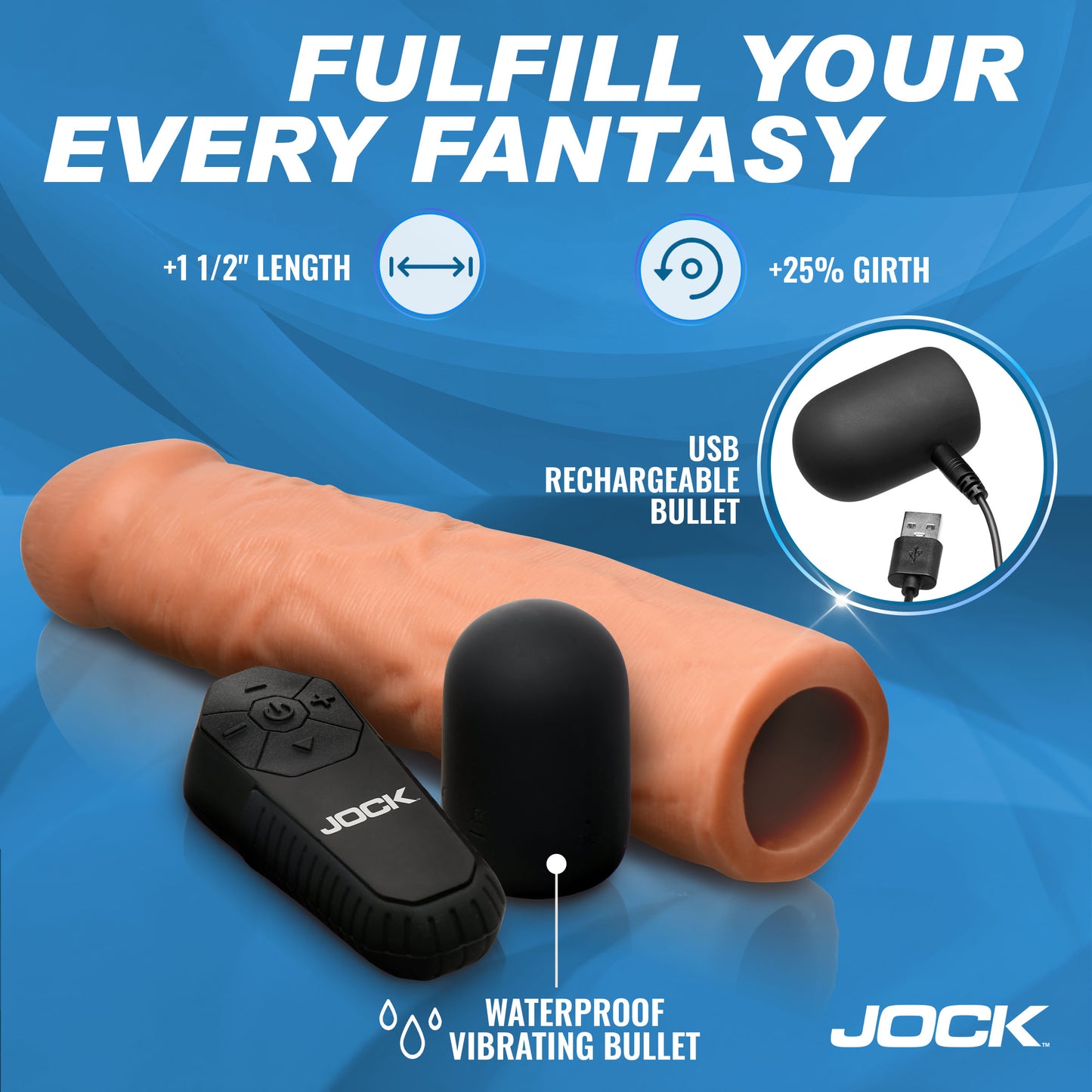 Enhancers Vibrating Penis Extension W/ Remote
