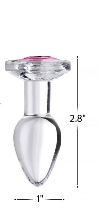 Pink Gem Glass Anal Plug