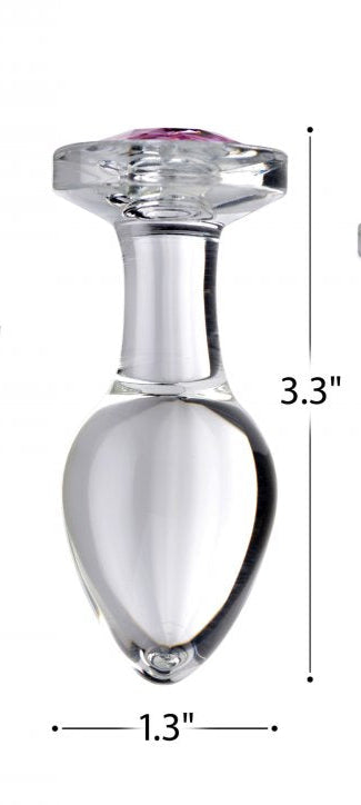 Pink Gem Glass Anal Plug