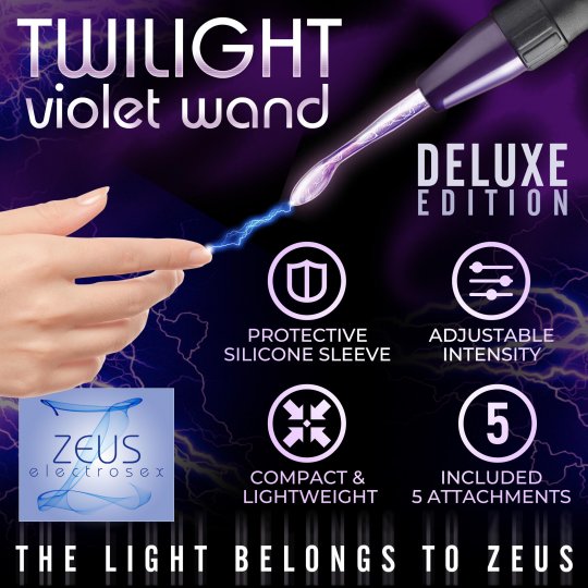 Zeus Electrosex Ultra Neo Violet Wand 10Pc Set