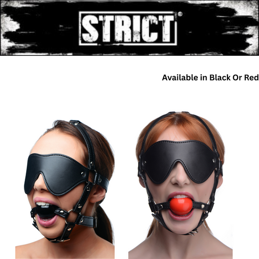 Blindfold Harness And Ball Gag
