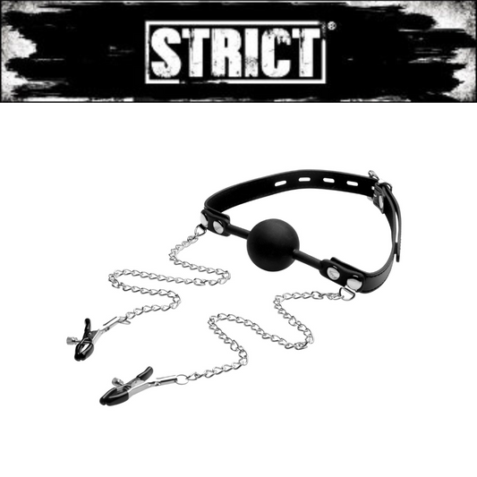 Silicone Ball Gag With Nipple Clamps