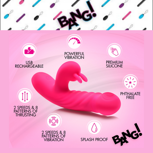 Thrusting And Vibrating Silicone Rabbit Vibrator