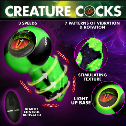 Eye Of The Spawn Vibrating & Squirming Silicone Butt Plug