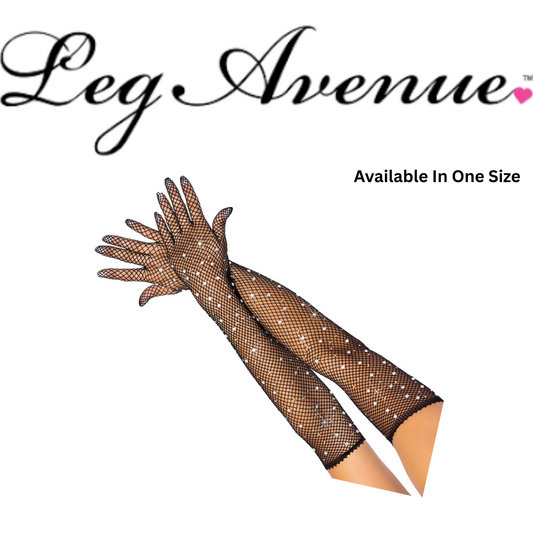 Rhinestone Fishnet Long Gloves