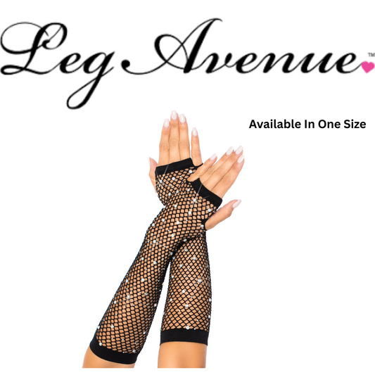 Rhinestone Fishnet Arm Warmers