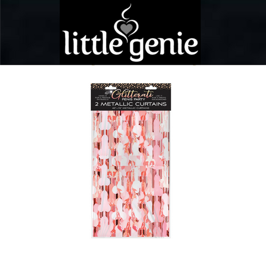 Rose Gold Glitterati Penis Foil Curtain