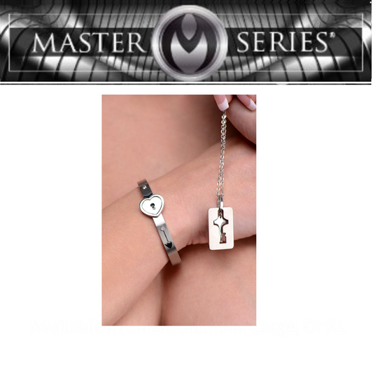 Cuffed Locking Bracelet And Key Necklace