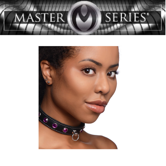 Royal Vixen Leather Choker With Rhinestones