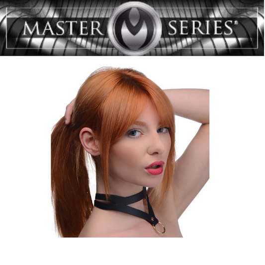 Bondage Baddie Black And Gold Collar With O-ring