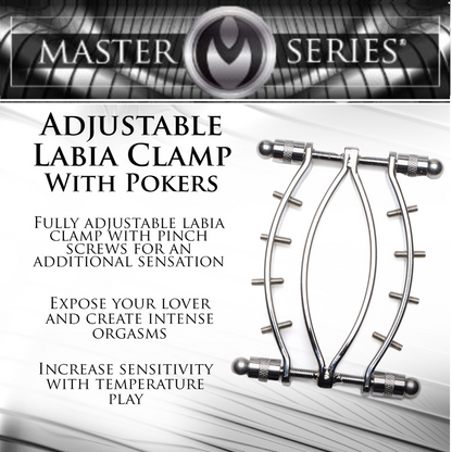 Spread Em Stainless Steel Poker Labia Clamp With Adjustable Pressure Screws
