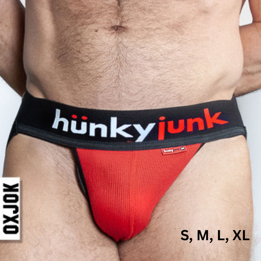 Hunker Comfy-Pouch Slider-Red Hot Strap Jock