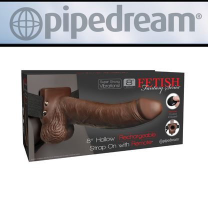 Fetish Fantasy Series 8 Inch Hollow Rechargeable Strap-on With Remote