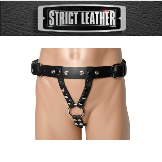 Double Penetration Premium Leather Dildo Harness For Men