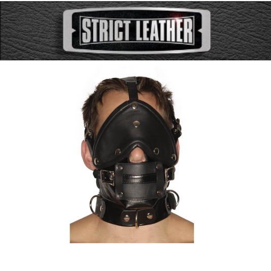 Strict Leather Premium Muzzle With Blindfold And Gags