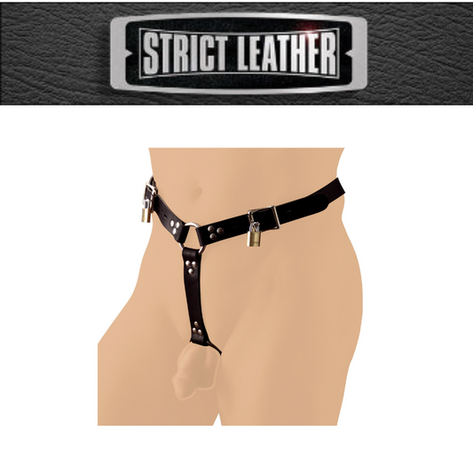 Strict Leather Locking Male Anal Plug Harness