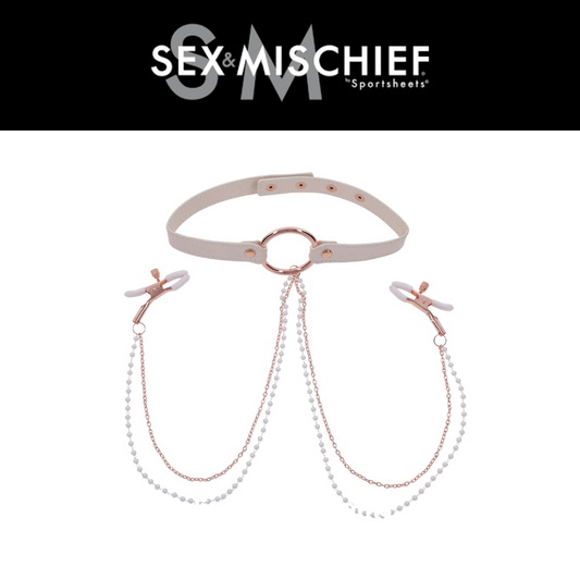 Peaches ‘N CreaMe Collar With Nipple Clamps