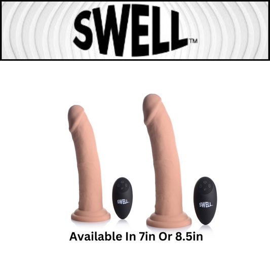 7x Inflatable And Vibrating Remote Control Silicone Dildo