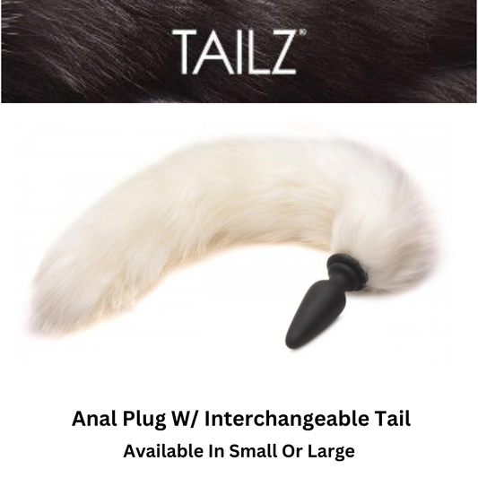 Anal Plug With Interchangeable White Fox Tail