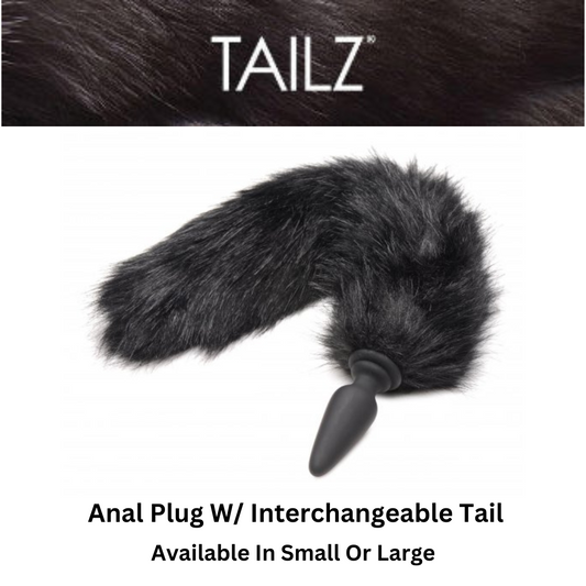 Anal Plug With Interchangeable Black Fox Tail