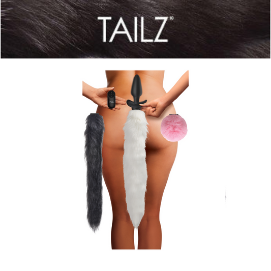 Vibrating Silicone Anal Plug With 3 Interchangeable Tails