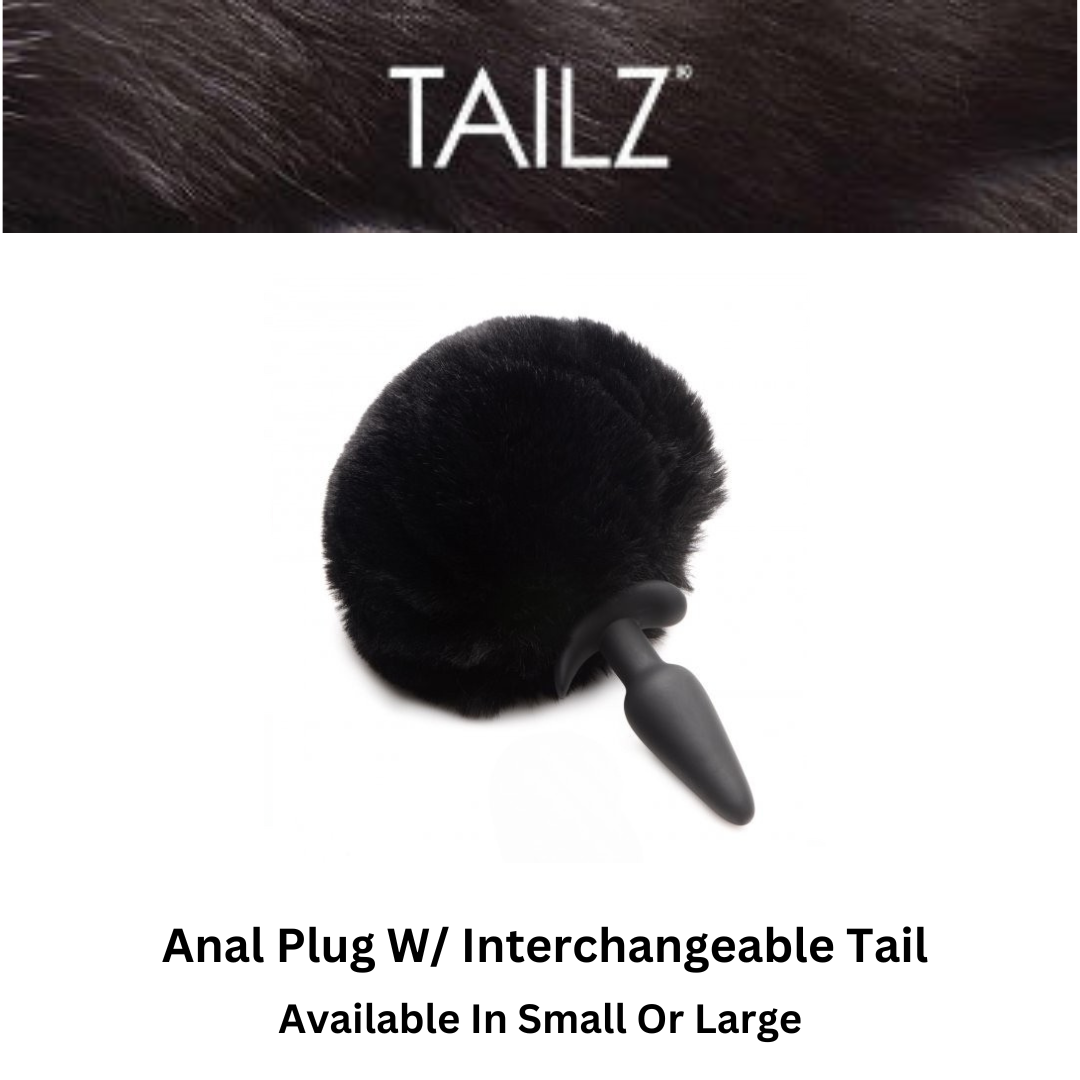Anal Plug With Interchangeable Black Bunny Tail