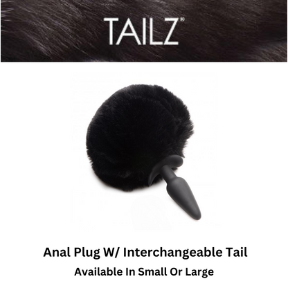 Anal Plug With Interchangeable Black Bunny Tail
