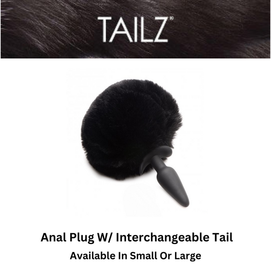 Anal Plug With Interchangeable Black Bunny Tail