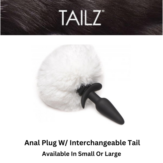 Anal Plug With Interchangeable White Bunny Tail